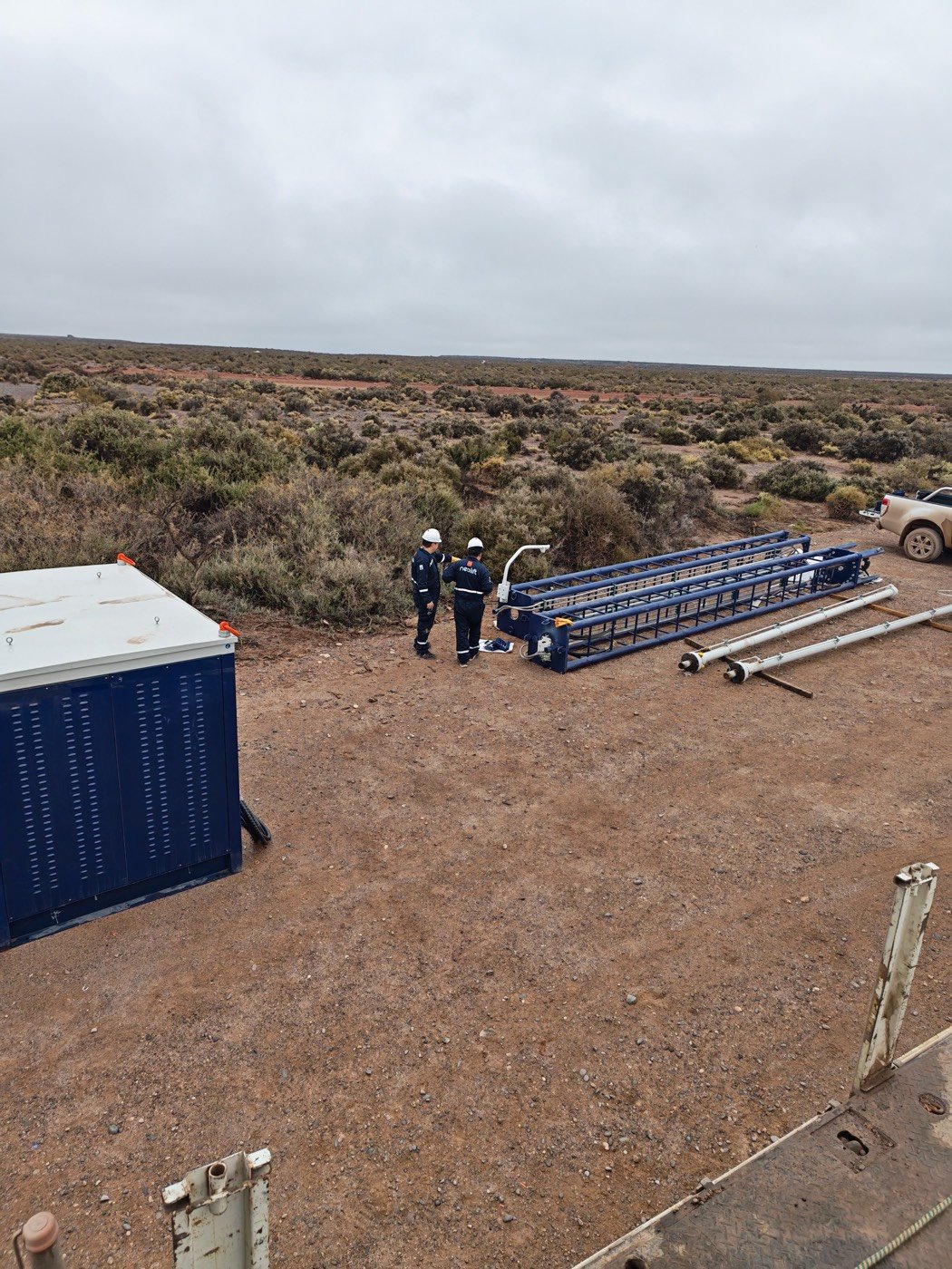 Linear units arriving on location in Patagonia